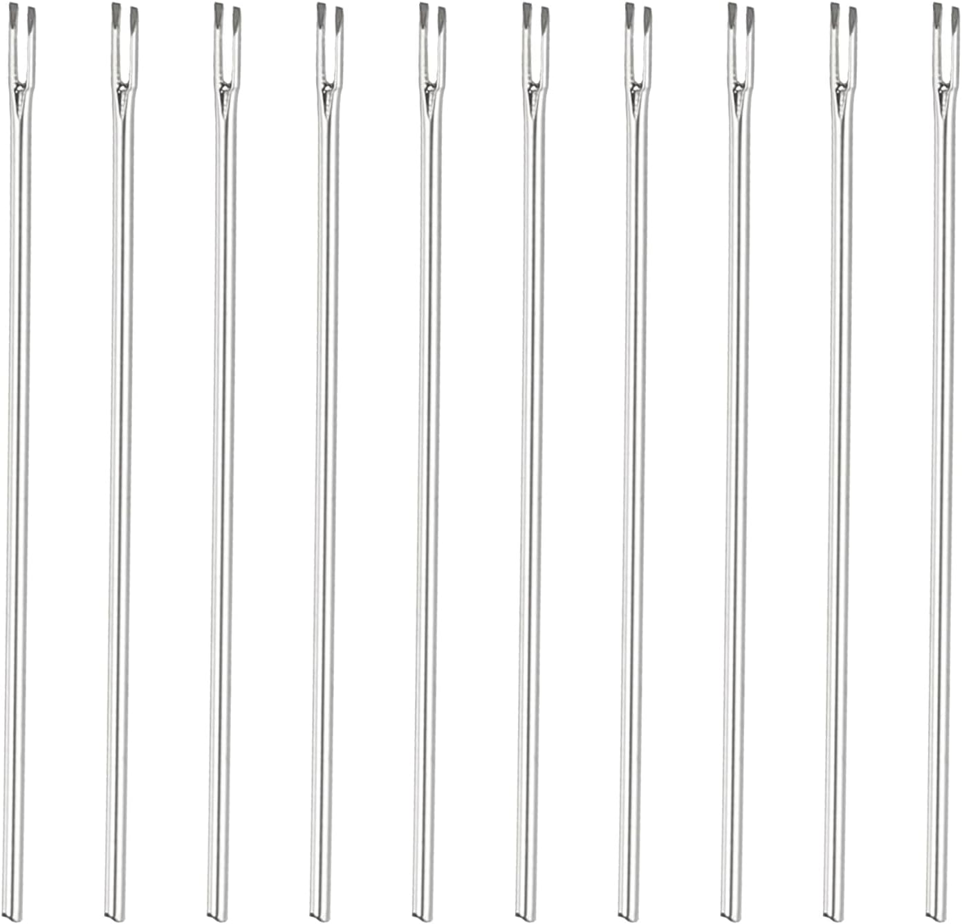 PATIKIL 10 Pcs Doll Hair Rerooting Needles, 0.6mm Doll Hair Knitting Needles Metal Doll Knitting Needles for Doll Hair Making Supplies DIY Crafts Replacement Accessories, Silver Tone