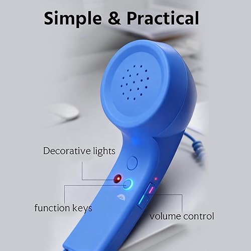 Miniatura 5 de Auricular retro para teléfono, teléfono retro tipo C para iPhone y Android, teléfono Pop RetroHandset, para videoconferencias móviles, llamadas,