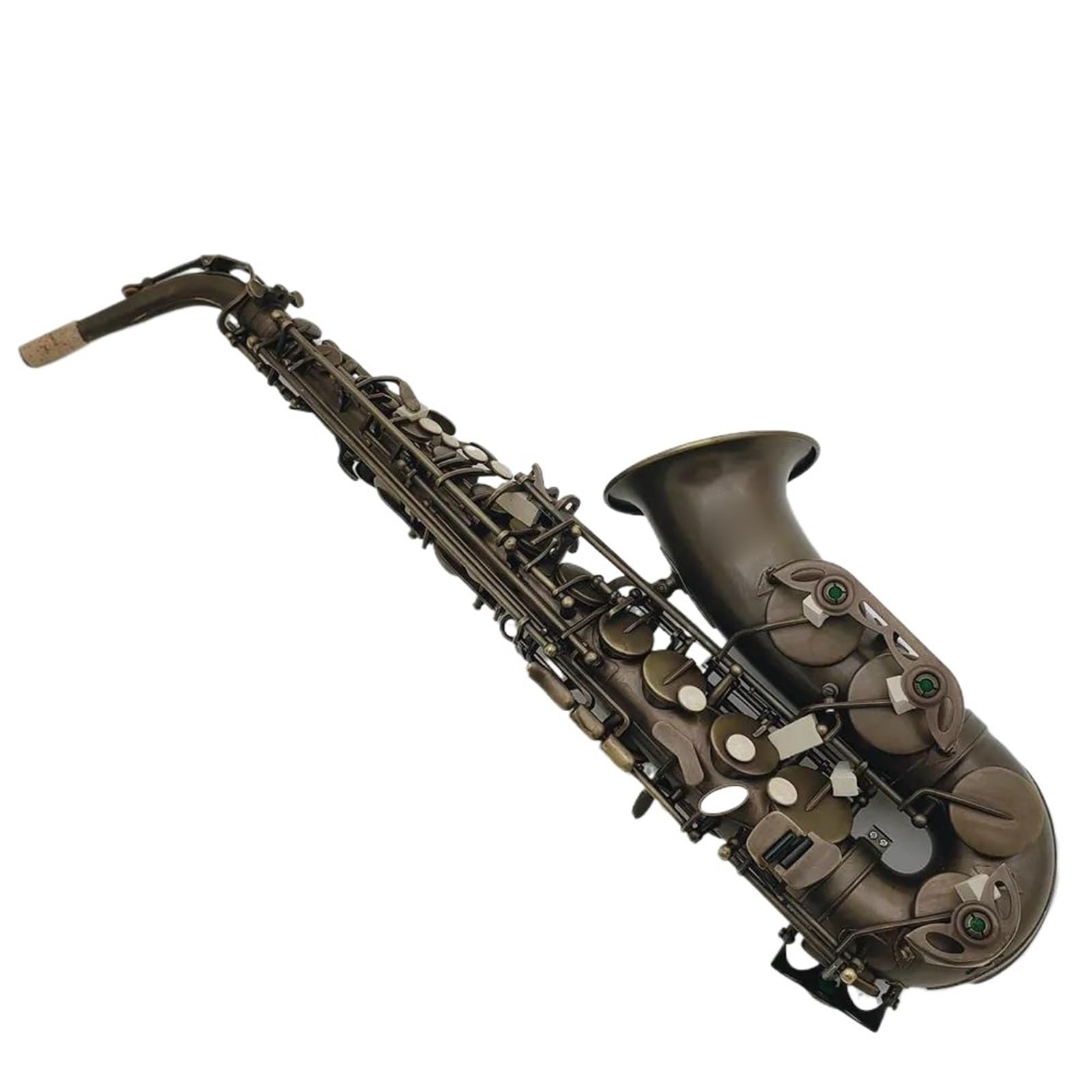 Saksofon Altowy Eb Tune Brązowy, Zabytkowy Instrument Dęty Drewniany Z Akcesoriami Do Futerału profesjonalny Saksofon (Color : Leather bag)
