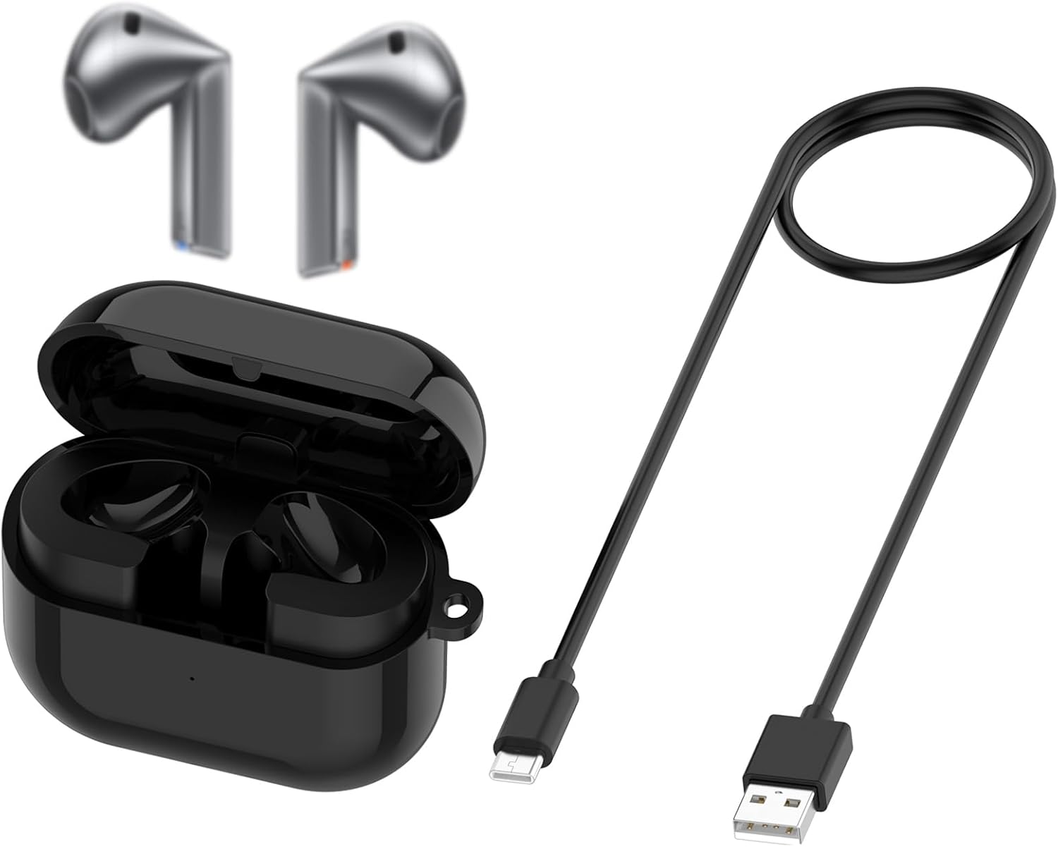 Charging Case for Samsung Galaxy Buds 3 (SM-R530), Replacement Charger Cradle Station, Bluetooth Pairing with USB-C Cable for Galaxy Buds 3 Earbuds (Black)