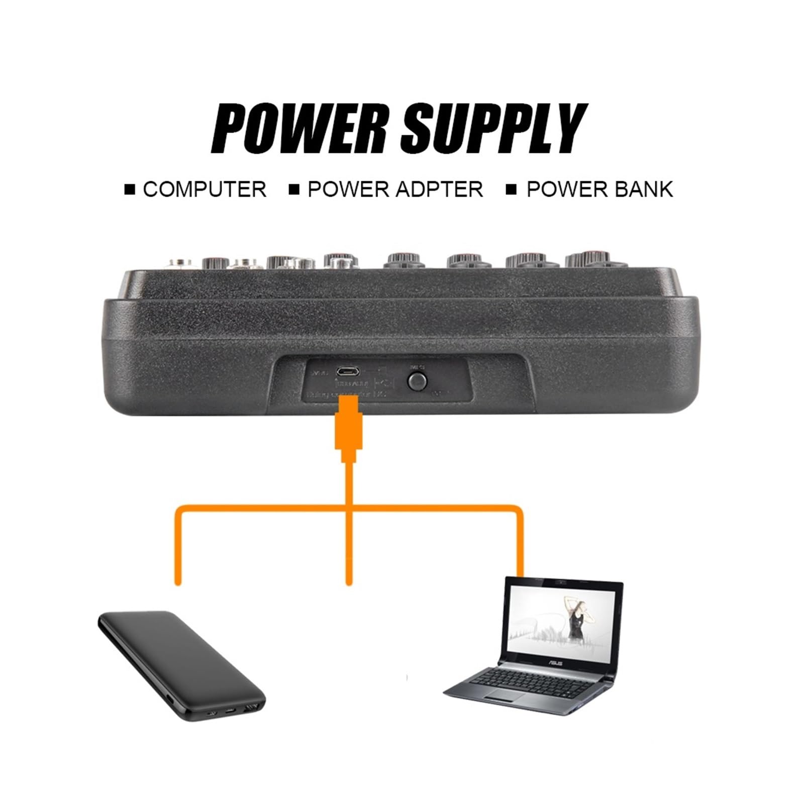 Mikser audio Mikser DJ M4 M6 Aduio z kartą dźwiękową Bluetooth do nagrywania na komputerze, mikrofonem i interfejsem do miksowania instrumentów(6 Channels)