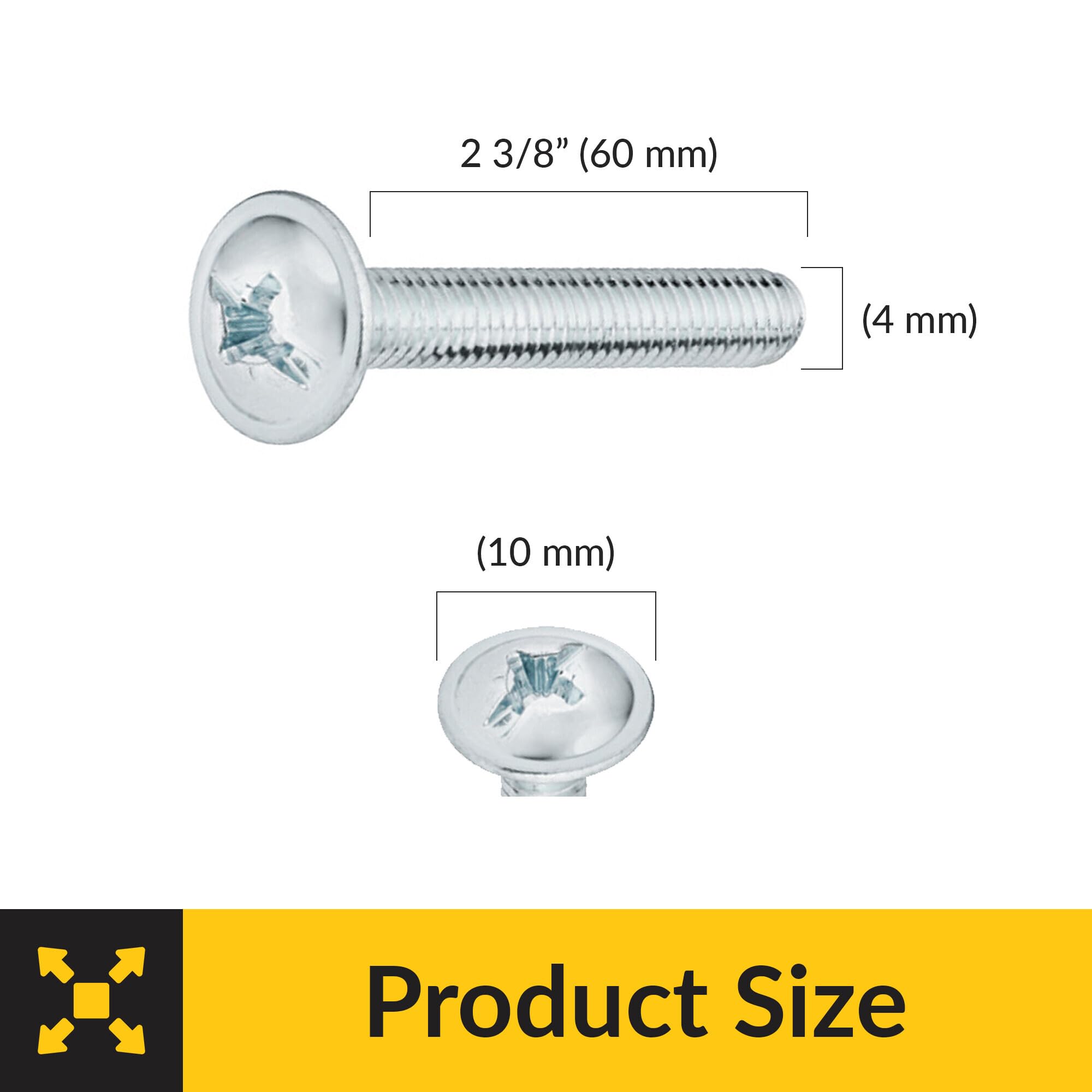 Brixwell SRW449121805 Threaded Screw, Flat Head 2 3/8