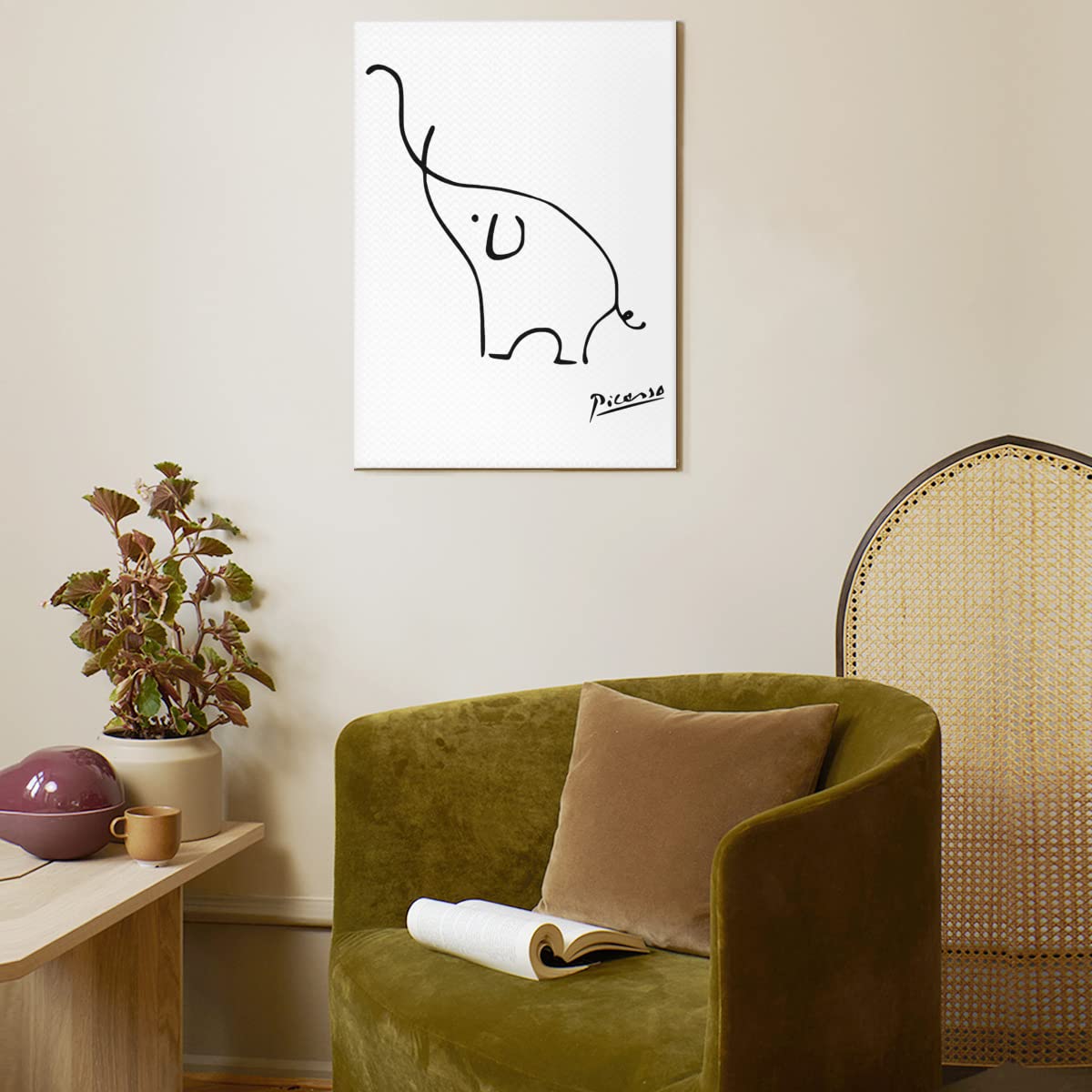 Amazon.co.jp: アートパネル ピカソ 象 キャンバス 絵画 30cm×45cm