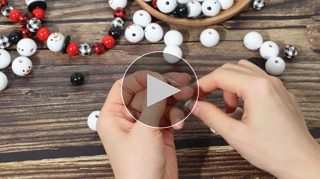 AHANDMAKER Holzperlen Set 120 Stück - 12 Farben, 15mm & 20mm, Für Makramee & Basteln