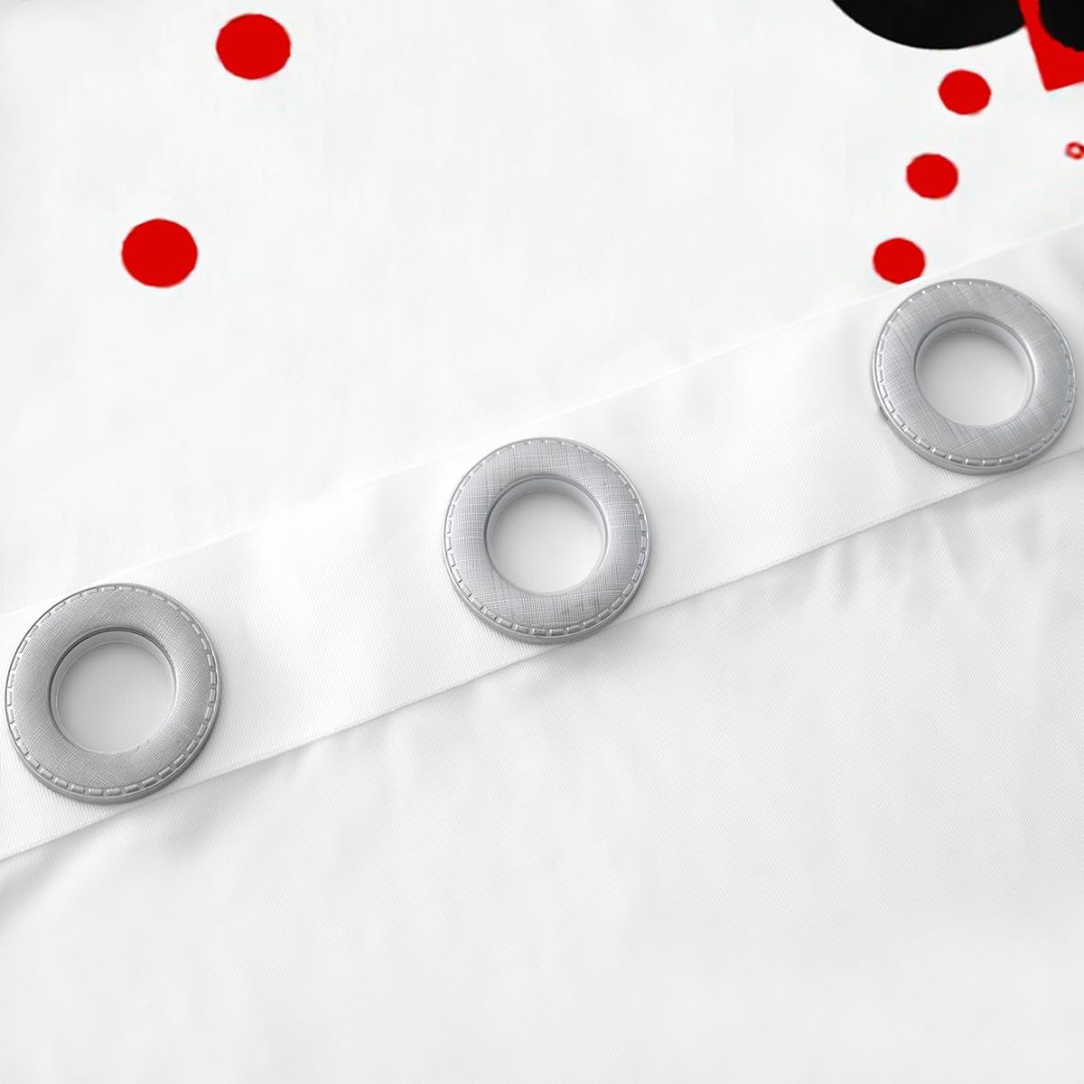 Castle Fairy Cute Ladybug Window Curtains,Red Black Dots Lines Plaid Kitchen Window Treatments,Kawaii Wild Animal Ladybugs Blackout Window Drapes for Home Decor, 2 Panels, 42Wx63L inch