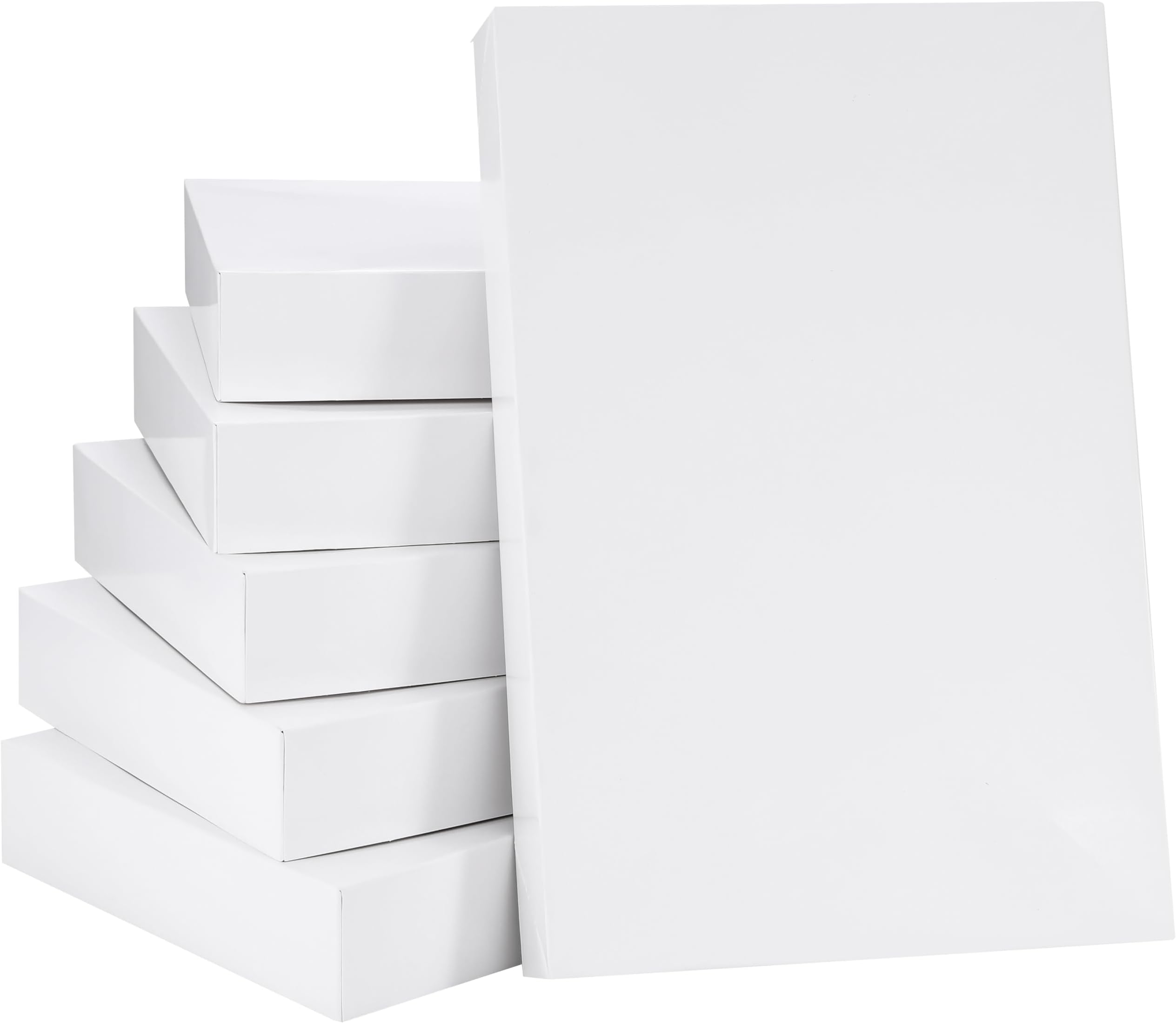 SUNCOLOR 6 Pack 14" Medium White Gift Boxes With Lids For Clothes Presents
