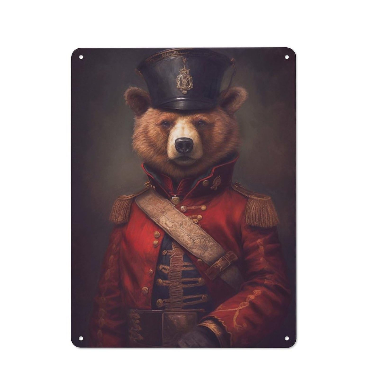 Junmoney Bear Retro Metal Sign 40X30cm For Garden Room Or Summerhouse, For Garden Room Decor Fans