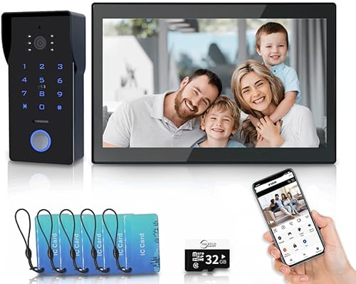 ANJIELO SMART Sistema de intercomunicación de video WiFi, timbre visual de 2 hilos, timbre de video con pantalla táctil de 7 pulgadas con monitor,
