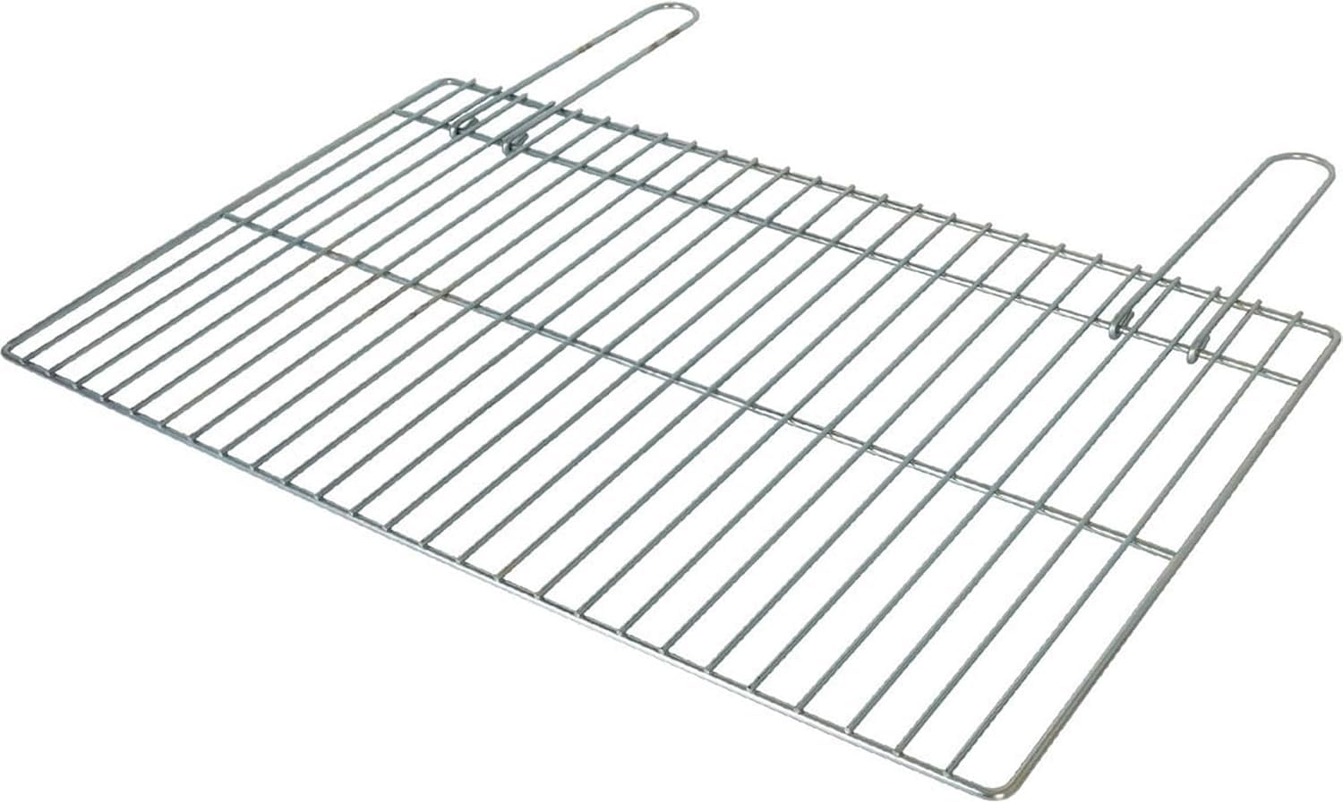 Griglia per Barbecue 67 X 40 CM In Acciao Cromato Con Manici a Tondino Richiudibili Regolabile per Barbecue a Muratura e Portatili