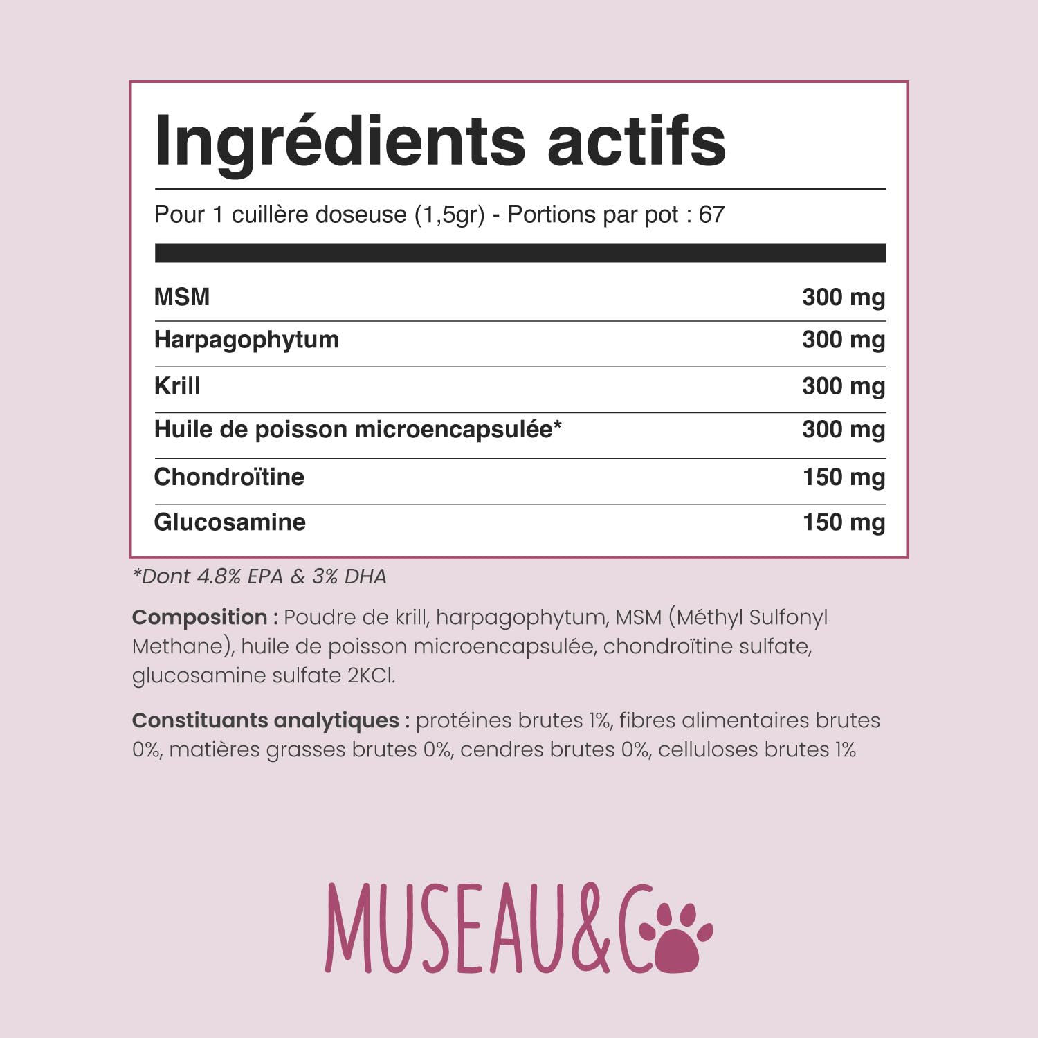 Articulations Chien Chat - Complément Alimentaire Anti-Arthrose - Harpagophytum Glucosamine Chondroïtine MSM Krill - Mobilité & Souplesse - Formulé par des Vétérinaires - Fabriqué en France
