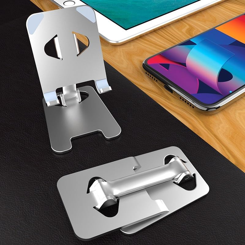 Silver Book Stand Aluminum Alloy Reading Rack Portable Folding Holder