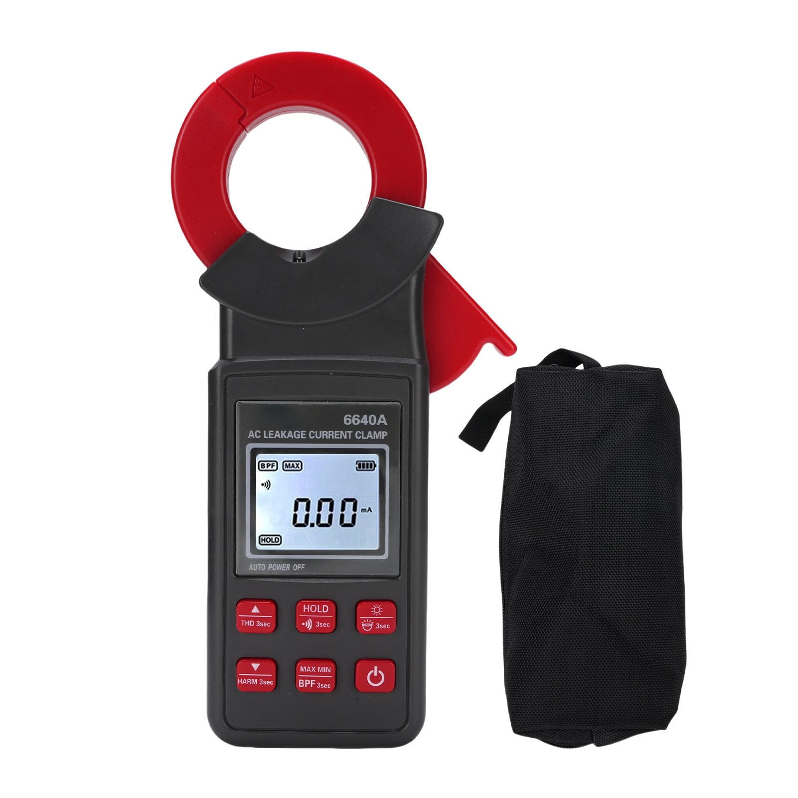 AC Leakage Current Clamp Meter 40mm Large Diameter Backlight Display Current Meter with Flashlight for Industrial Mining Enterprises