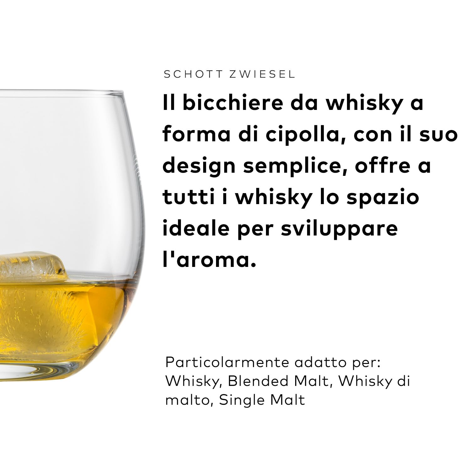 SCHOTT ZWIESEL Bicchiere da whisky For You (set di 4), tumbler a forma di bulbo per whisky, bicchieri in cristallo Tritan lavabili in lavastoviglie, Made in Germany (art.121876)