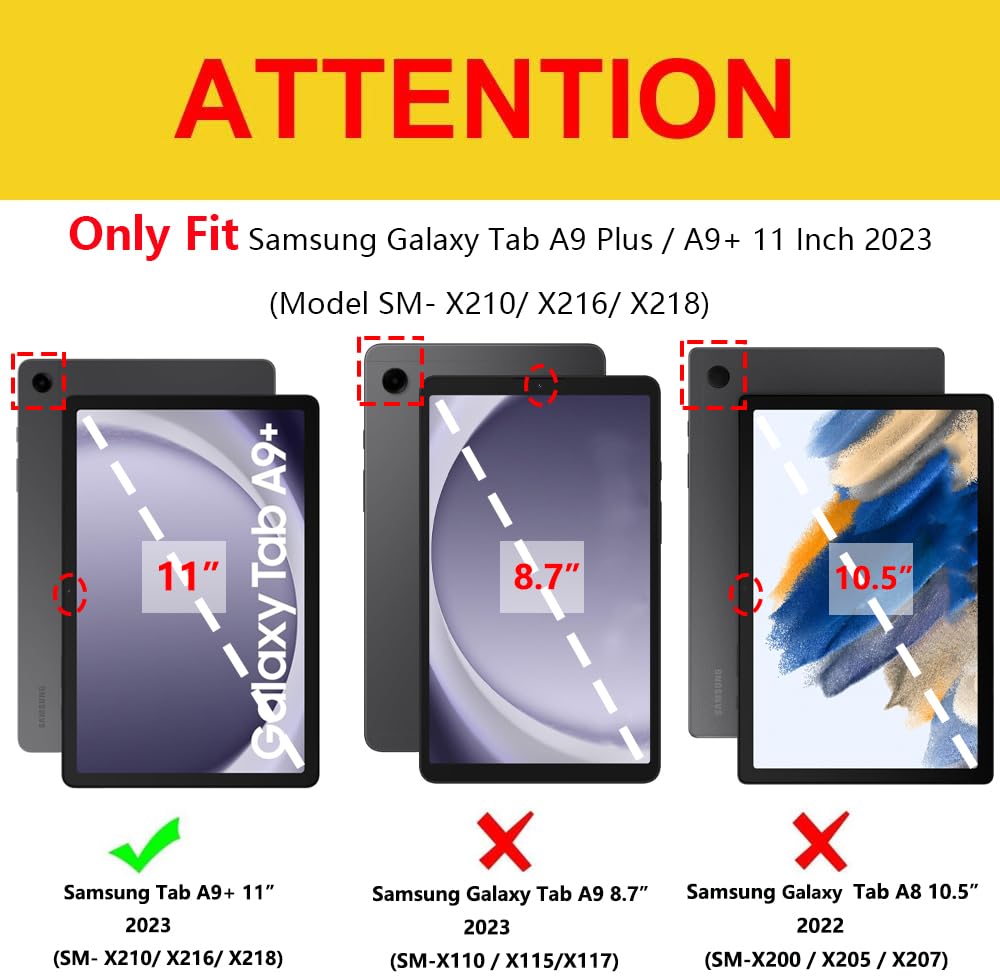Custodia per Samsung Galaxy Tab A9 11 2023, ultra sottile a tre ante Custodia per Samsung Galaxy Tab A9 11 2023, ultra sottile a tre ante