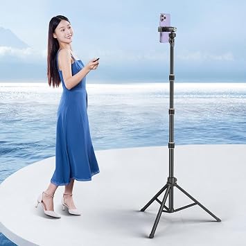Coverzone Bluetooth Kumandal  Al minyum Tripod I k Stand  180 cm Telefon Tutucu Stand Y ksek A   ekim Canl  Yay n Selfie Video Ring Light Uyumlu Katlanabilir Profesyonel  ekim Aya  | B18
