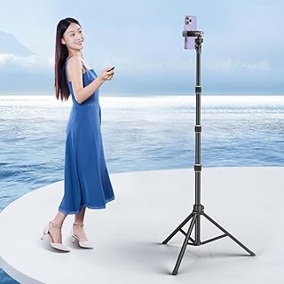 Coverzone Bluetooth Kumandalı Alüminyum Tripod Işık Standı 180 cm Telefon Tutucu Stand Yüksek Açı Çekim Canlı Yayın Selfie Video Ring Light Uyumlu Katlanabilir Profesyonel Çekim Ayağı | B18