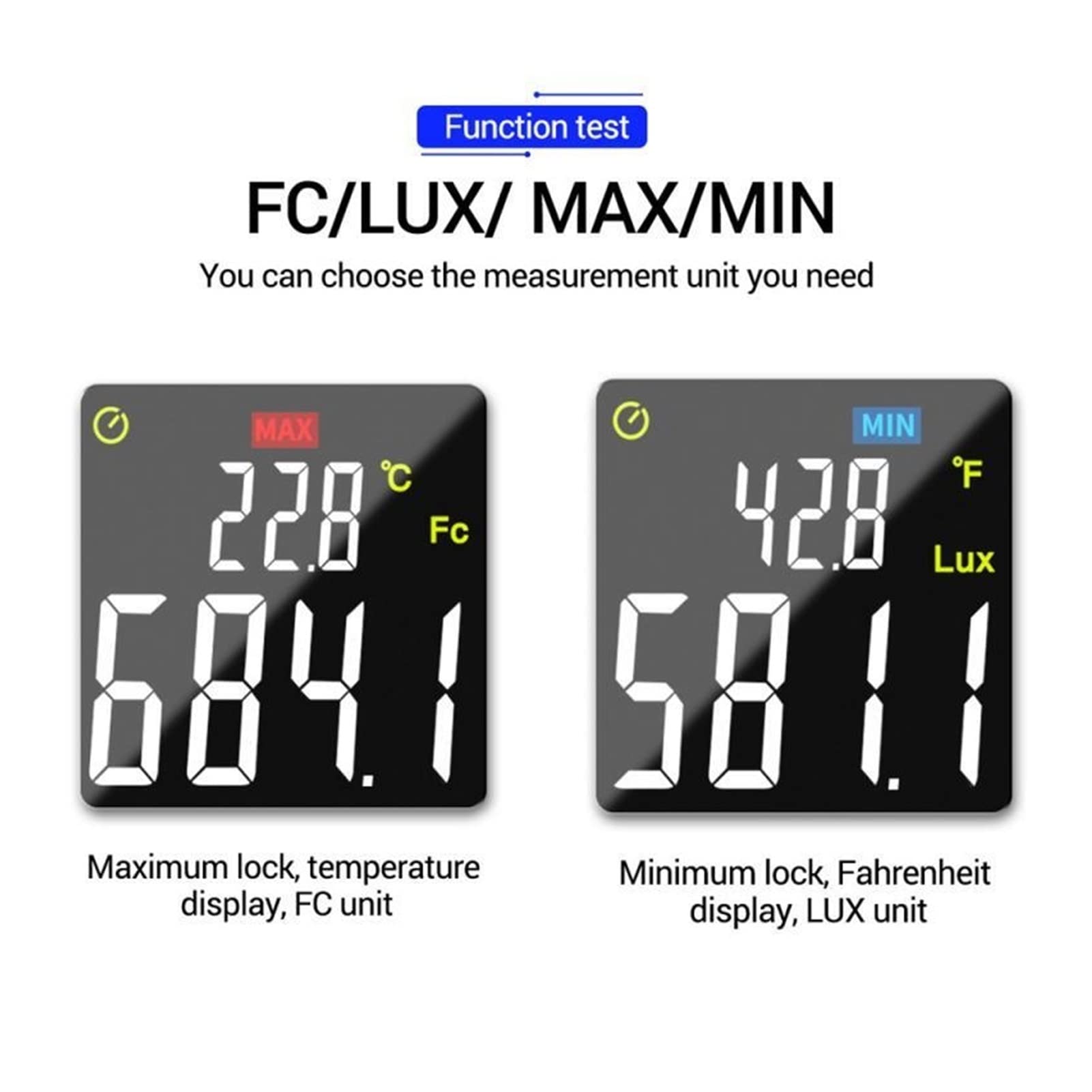 Misuratore di luce, Misuratore di illuminamento UV. Radiometro Palmare Illuminatore del Misuratore di illuminazione Misuratore Digitale Illuminatore Digitale Palmare Ambient Temperatis Meter