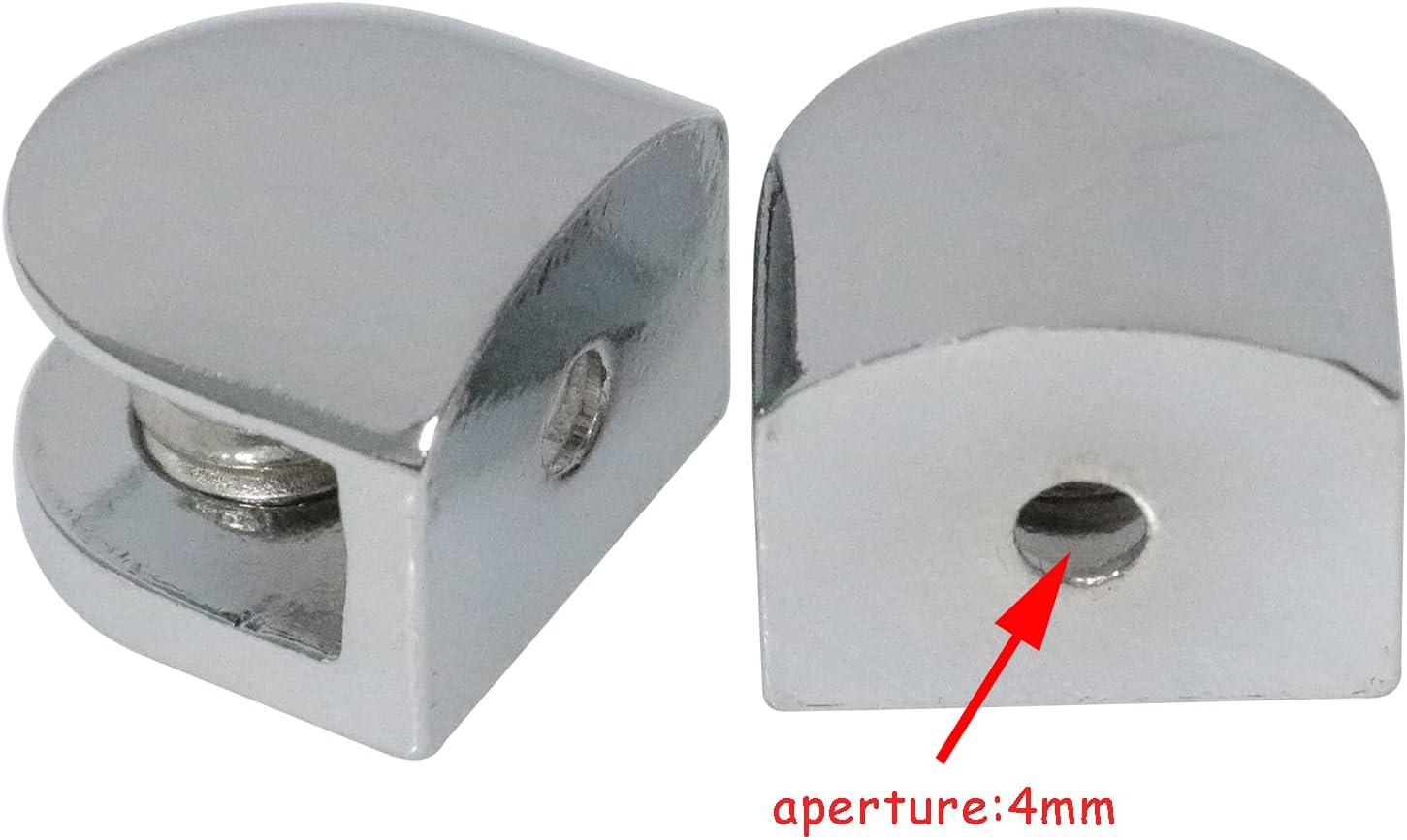 CHENJIN 4PCS Adjustable Frameless Rectangle Glass Shelf Holders Support Mirror Bracket Clamps Shelf Clip with Screws and Anchors for 3-8mm Glass Acrylic Wood