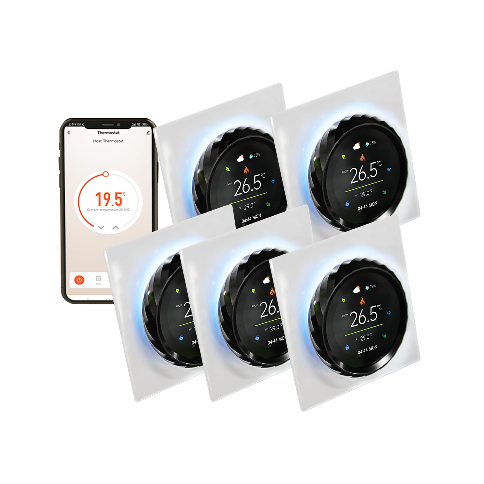 Smart‑Thermostat Farbbildschirm Drehknopf für Warmwasserheizung