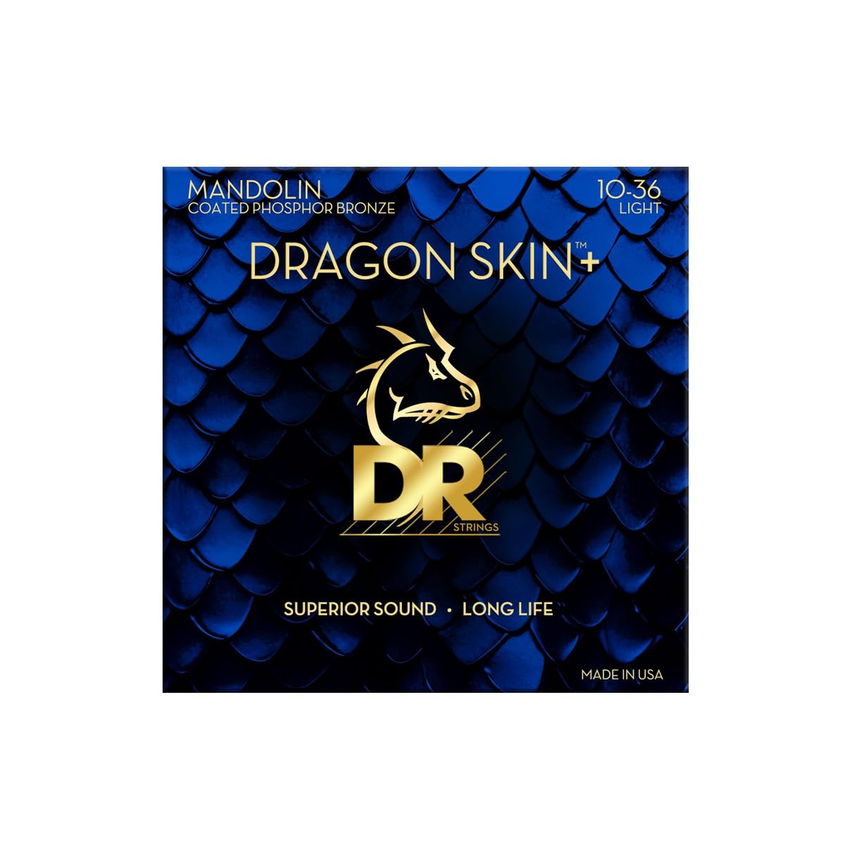 DR DMP-10 - DRAGON SKIN+™, Phosphor bronze mandolin strings, superior sound with a pleasant feel and longer lifespan, extra light 10-36