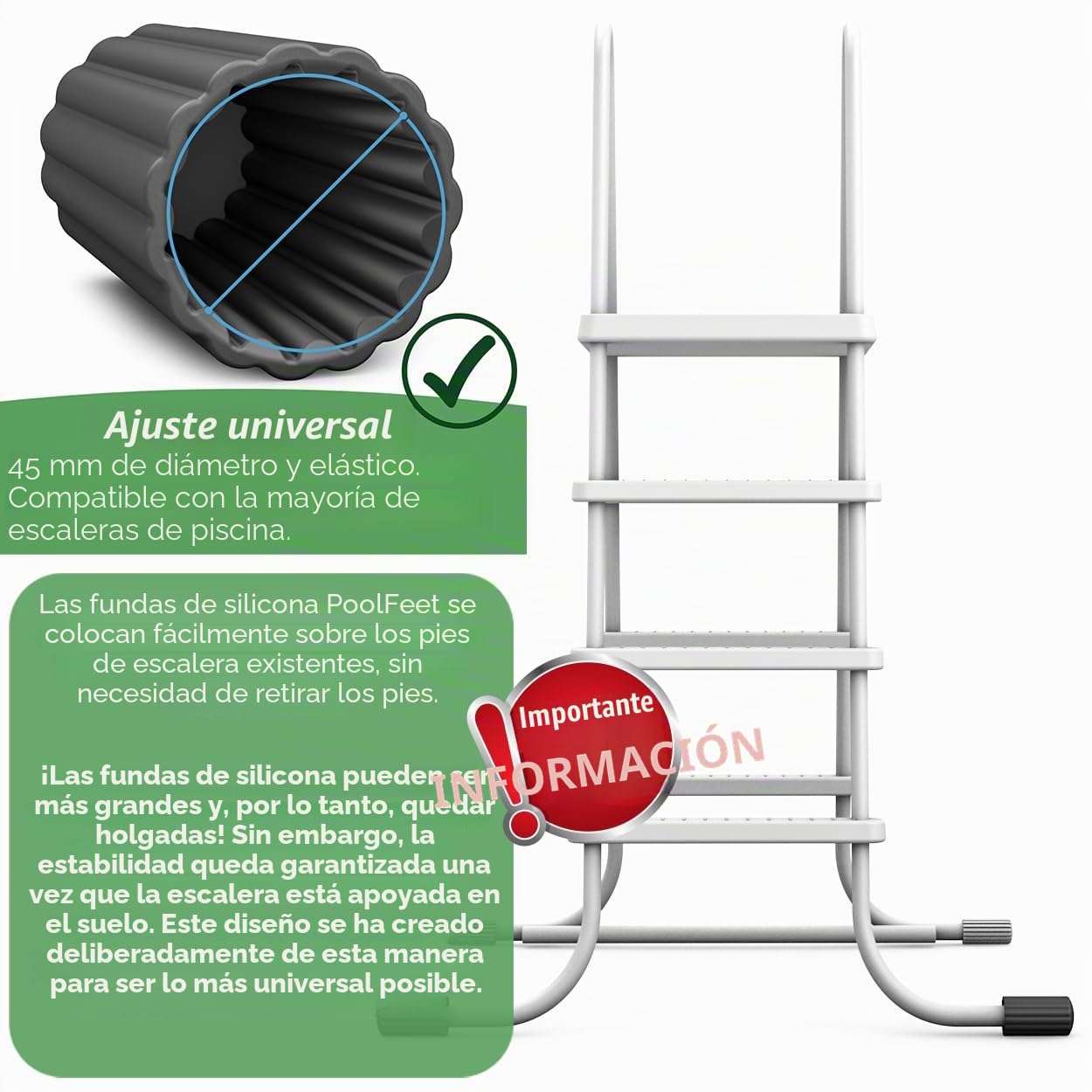 Tapones de protección universales de silicona para pies de piscina, protegen la lámina de daños, accesorios, piscina, escalera de piscina, amortiguador de goma