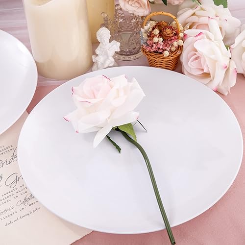 Miniatura 8 de Hioasis 200 platos de plástico blanco  10.25 pulgadas y 7.5 pulgadas, platos llanos desechables blancos, platos llanos de plástico, elegantes y