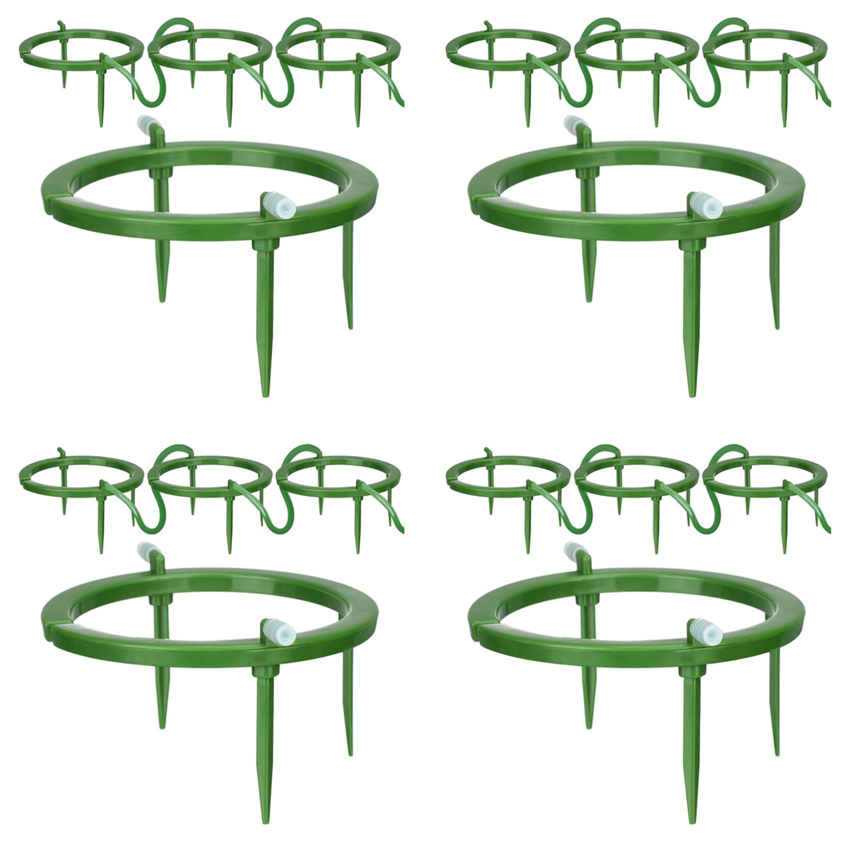 16 Set Wasserringe, 5 B, 3 Beinstützen, Tropfstrahler, Tropfring mit Integriertem 1/8 Einlaufstutzen mit Widerhaken, 3 Abnehmbare Einsätze