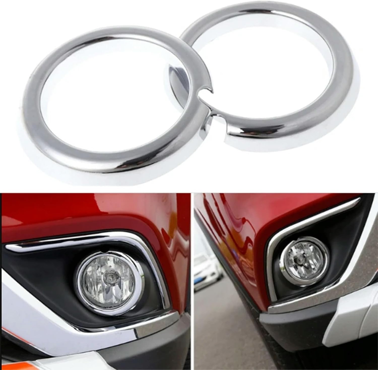 Front and Rear Fog Lights Cover Trim Decorative Frame for Mitsubishi Outlander 2016-2020