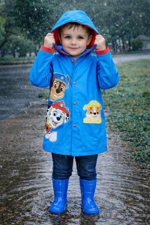 Image of Nickelodeon Boys' Rain Jacket - Hooded Slicker Shell Raincoat: Baby Shark, Paw Patrol (Size: 4-7)