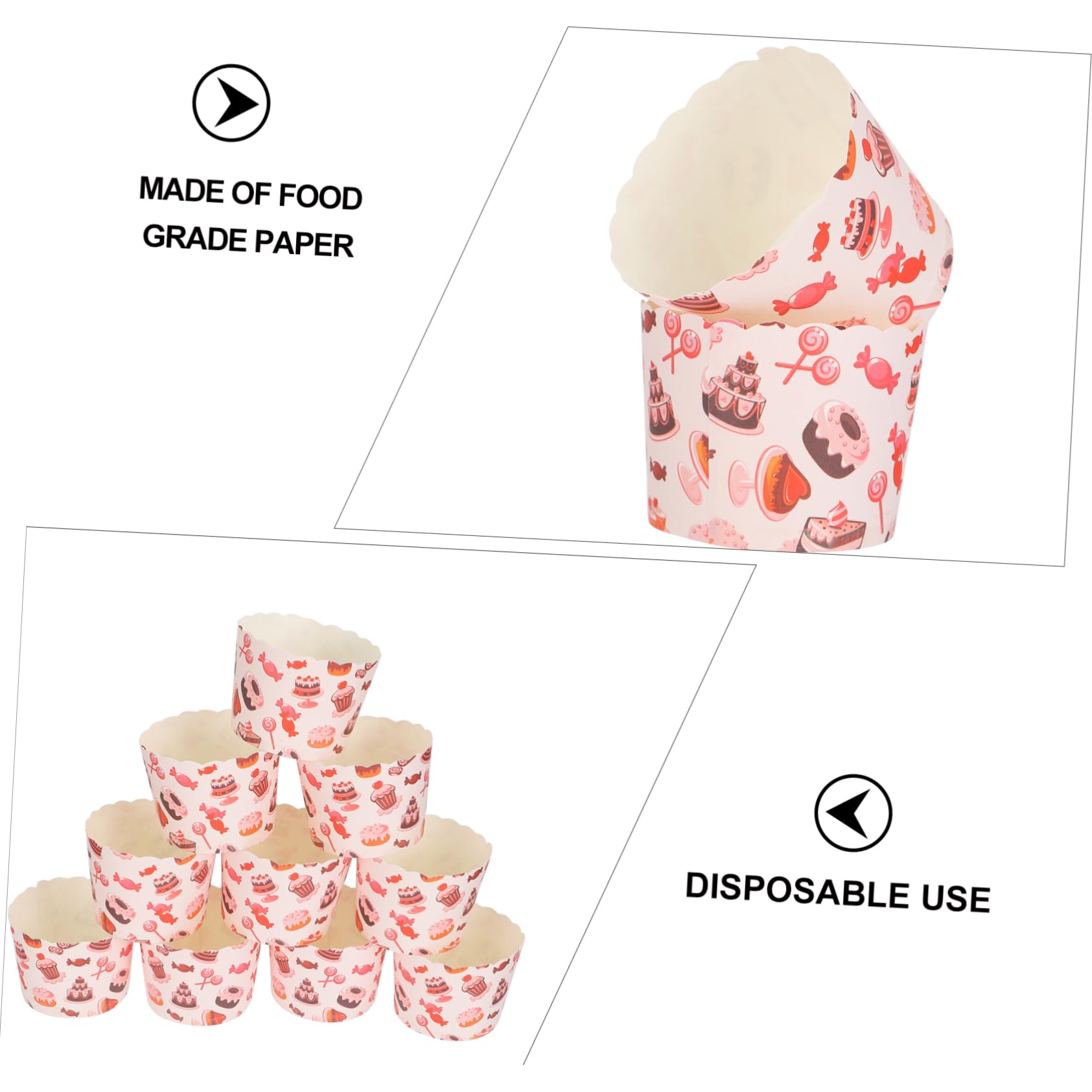 200 Piezas Moldes de Papel para Cupcakes, Tazas para Muffins, Porta Pasteles de Papel Desechables para Hornear, Fiestas, Bodas y Celebraciones Estilo Aleatorio