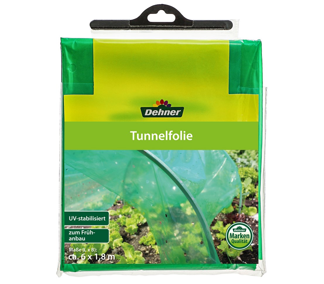 Dehner Tunnelfolie zur Anzucht, 6 x 1.8 m, Kunststoff, grün