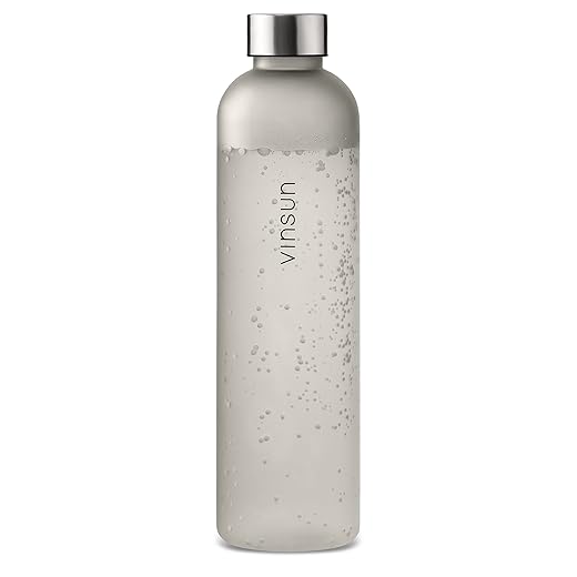 VINSUN Garrafa de água 1L cinza - livre de BPA, à prova de vazamento, ecológica, Tritan - Garrafa de bebida reutilizável para esportes, academia, viagens, escola, ciclismo, corrida, trabalho