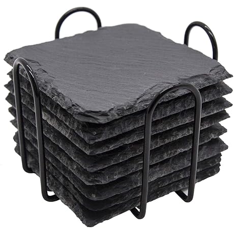 GOH DODD Black Slate Coasters, A Drinkware and Décor Essential