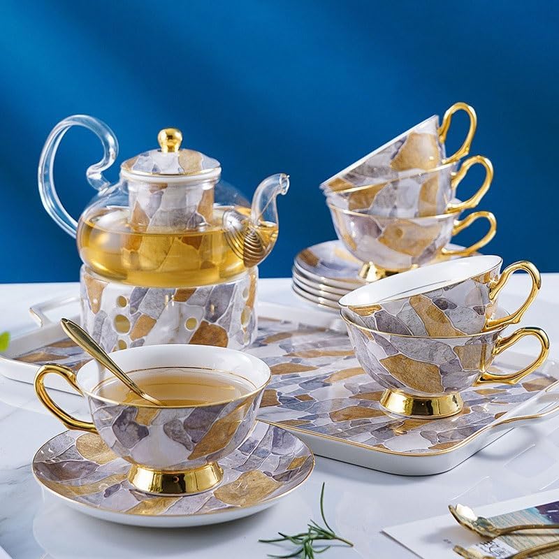 Ceramic Flower Teapot Set Afternoon Fruit Tea Cups Plates Sets