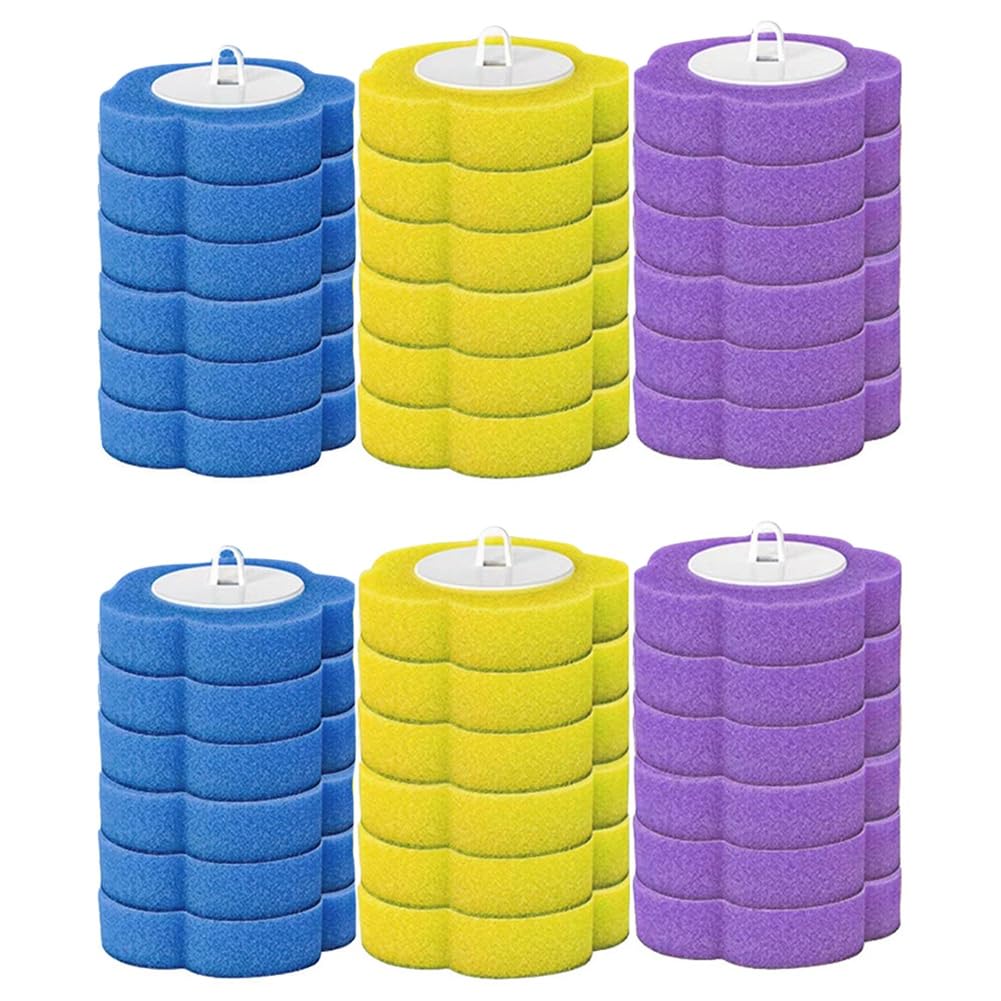 Aundhegrtt 36-Pack Disposable Toilet Brush Refills, Sponge and Non-Woven Fabric Heads for Bathroom Brushes