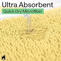 Vista 5 de Gorilla Grip - Tapete de baño de 60 x 24 pulgadas, de felpilla gruesa, suave y absorbente, secado rápido, de microfibra, con reverso de caucho