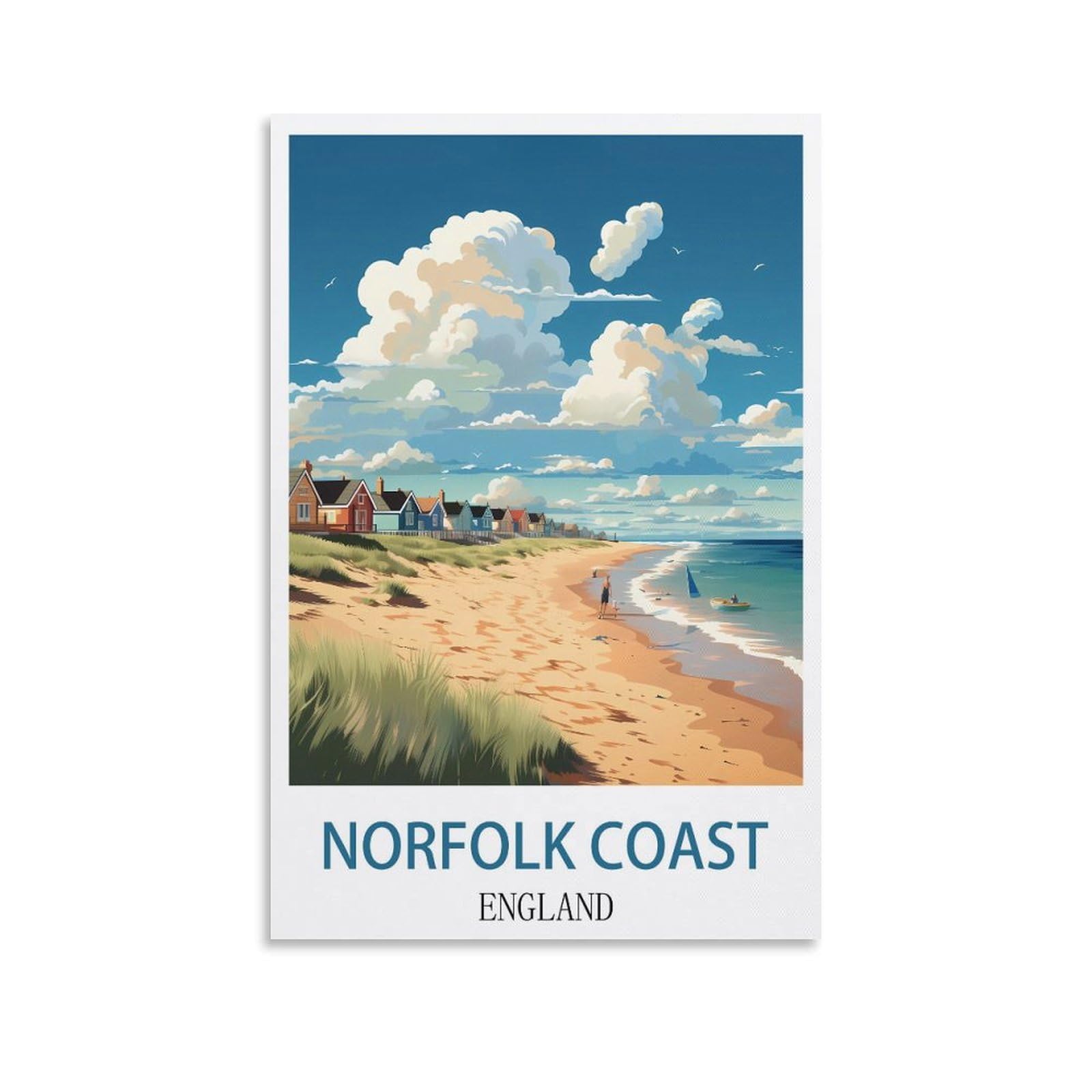 Zzhhegn Unframe-Style Norfolk Coast England Vintage Travel Posters 08X12inch(20X30cm) Canvas Art Poster And Wall Art Picture Print Modern Family Bedroom Decor Posters