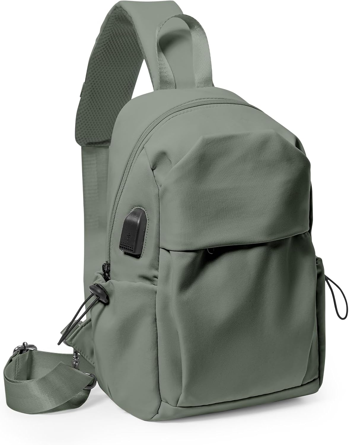 SEAFEW Green Sling Crossbody Backpack Shoulder Bag for Men Women - Small One Strap Sling Bag Fanny Pack Daypack, Waterproof Nylon Chest Bag for Motorcycle Hiking Travel Gym Sport - Image 9