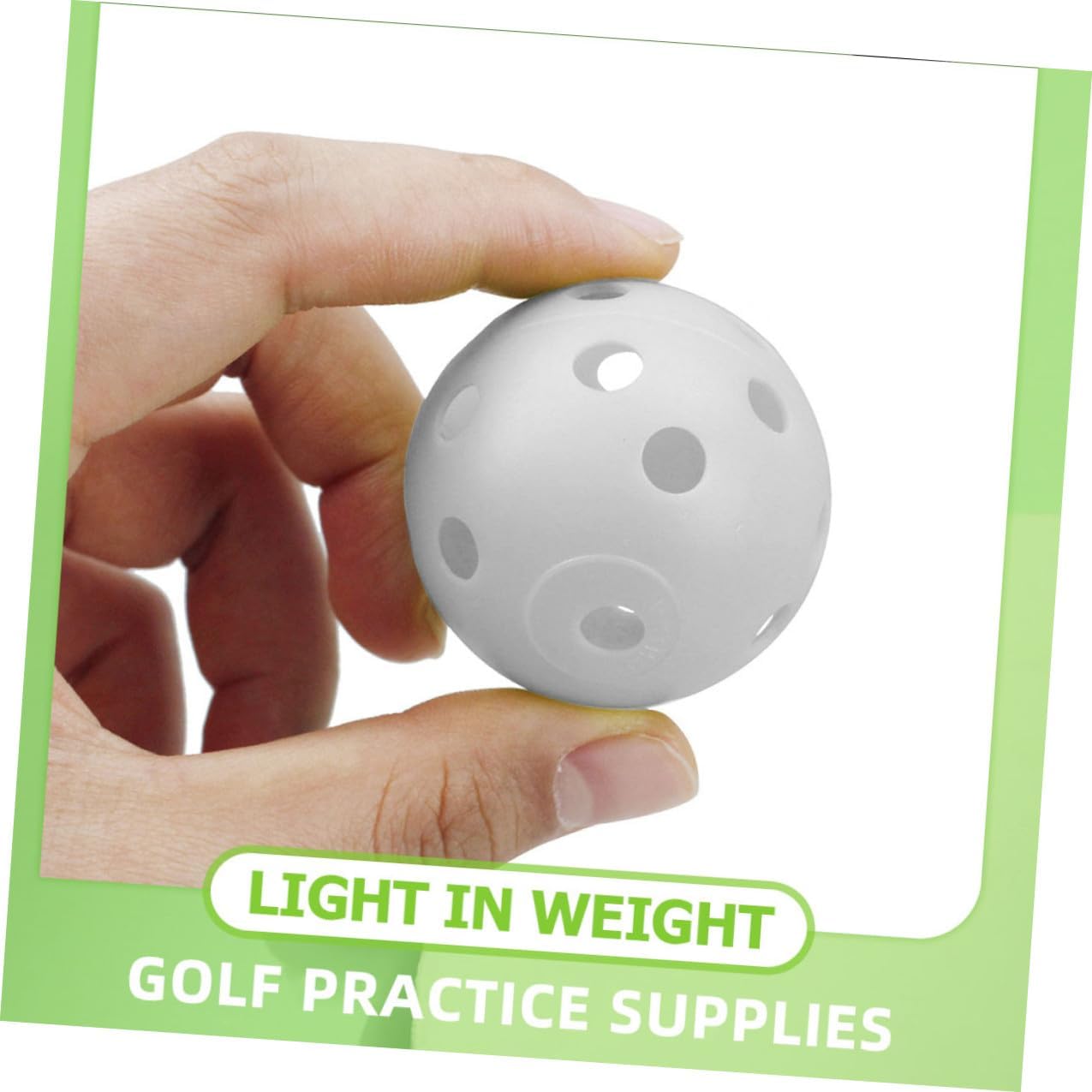 Sosoport 100pcs Golf Practice Balls Plastic Hollow Golf Training Balls Indoor Swing Training for White