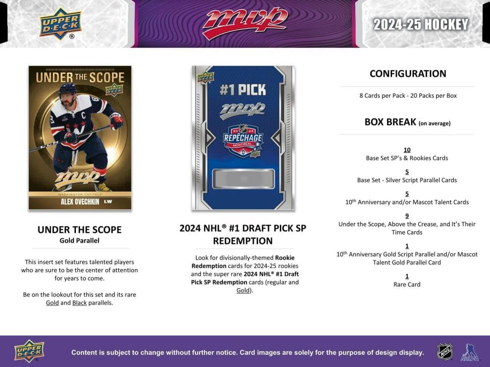 Upper Deck 2024-25 NHL MVP Hobby Box