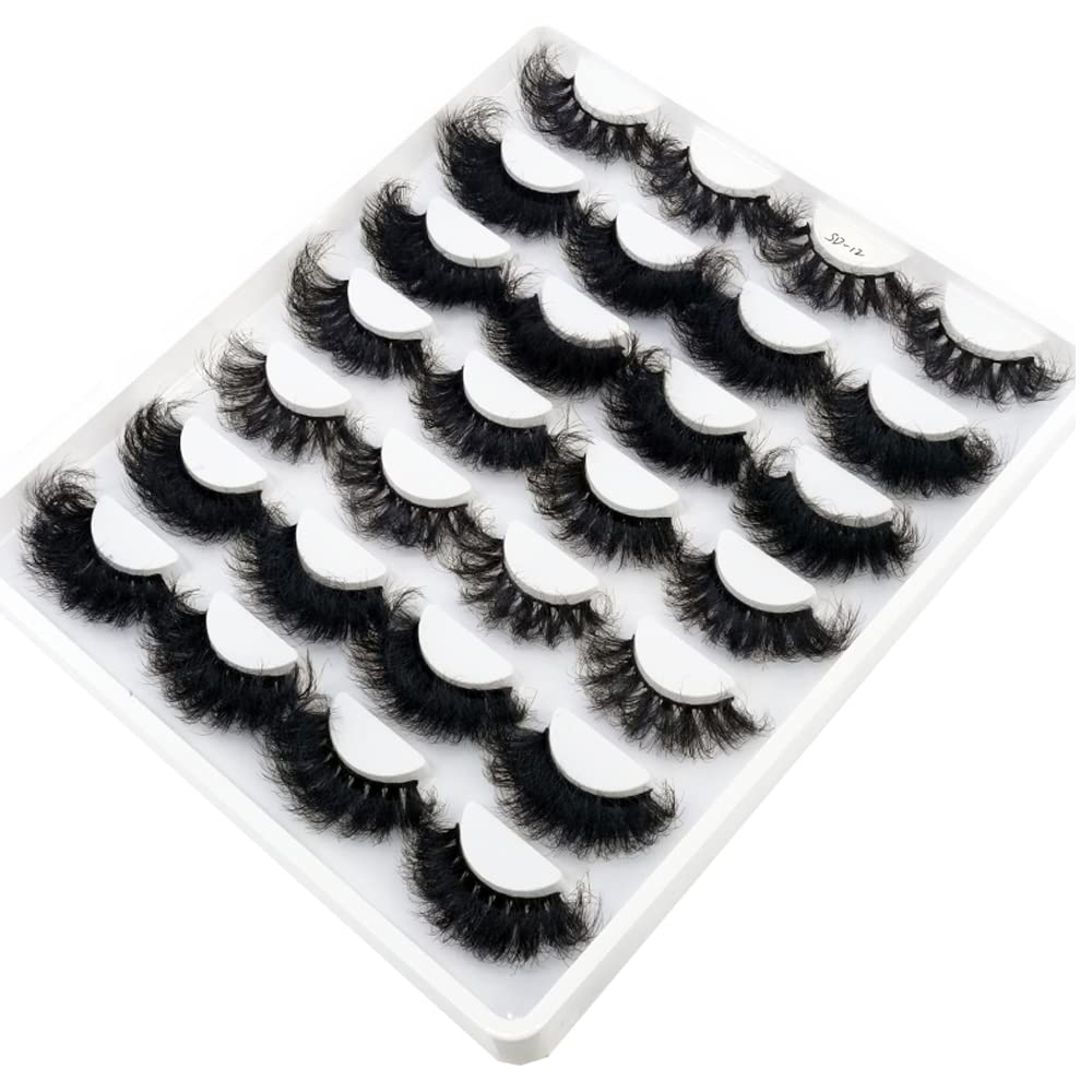 AMSDCN 14/16 Pairs Fluffy mix Lashes 10-25mm 3D Mink Lashes Long Thick Natural False Eyelashes Wholesale Lashes (SD12)