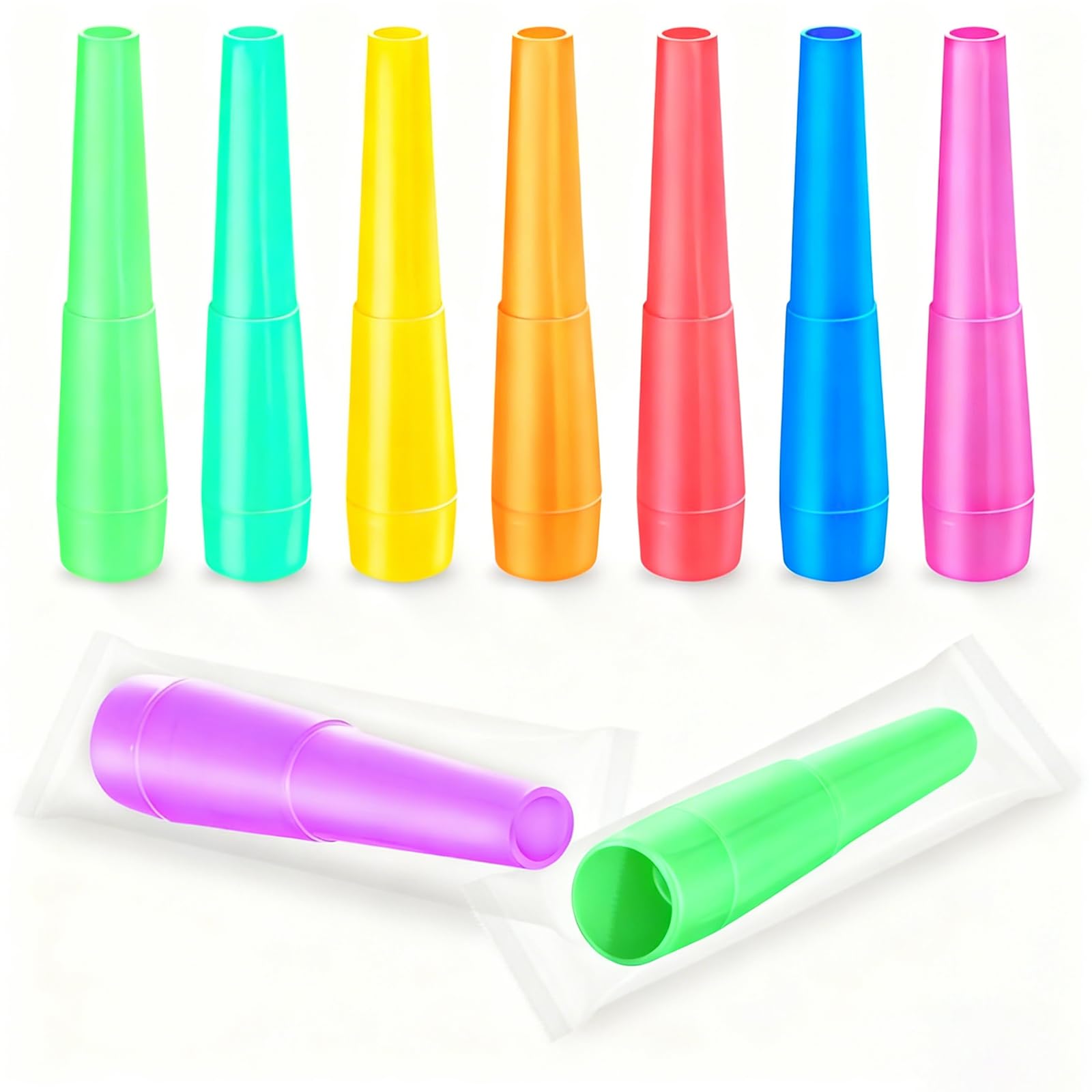 100PCS Hookah Tips Disposable Hygienic Shisha Mouth Tips BPA-Free Plastic Hookah Accessories Individual Wrapped Mixed Colors Colorful Food