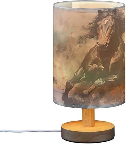Miniatura 1 de FRODOTGV Table Lamp Led Desk Light Trendy Horse Ink Style Night Lights for Adults Glass Table
