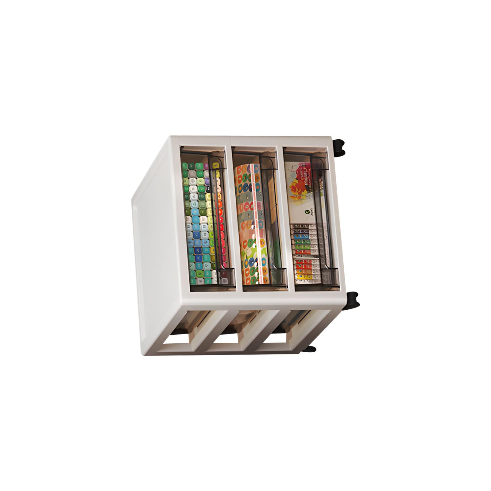 ZEPFJHE Modern Stackable Cabinet for Media Books Magazines Cables and Household Items Storage Permanent Planner