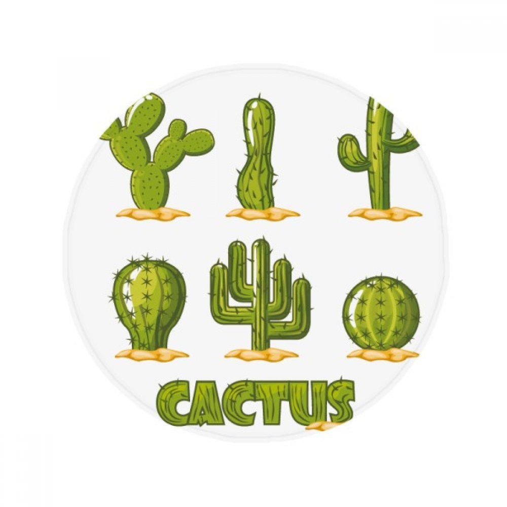 Tapis de sol rond cactus et plantes succulentes antidérapant en polyester 50cm