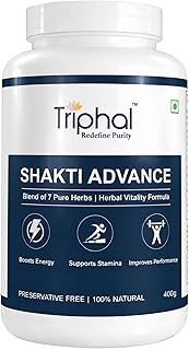 TRIPHAL Shakti Advance - Herbal Male Vitality Powder - Premix of 7 Potent Ayurvedic Herbs - For Strength, Stamina and Endu...