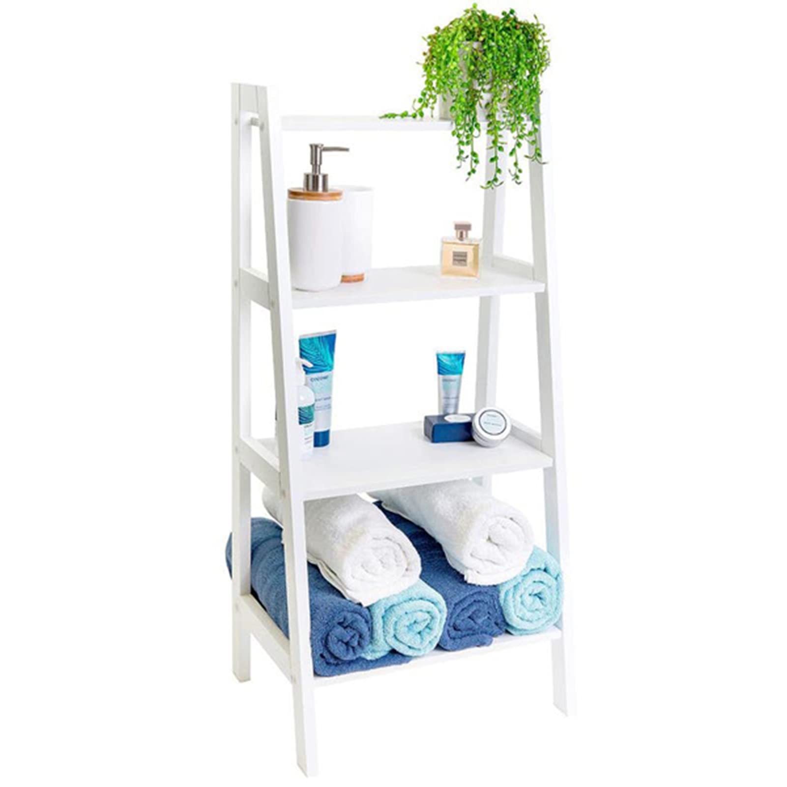 Buy 4 Tier Ladder Rack Bathroom Ladder Shelf Storage Unit Flower