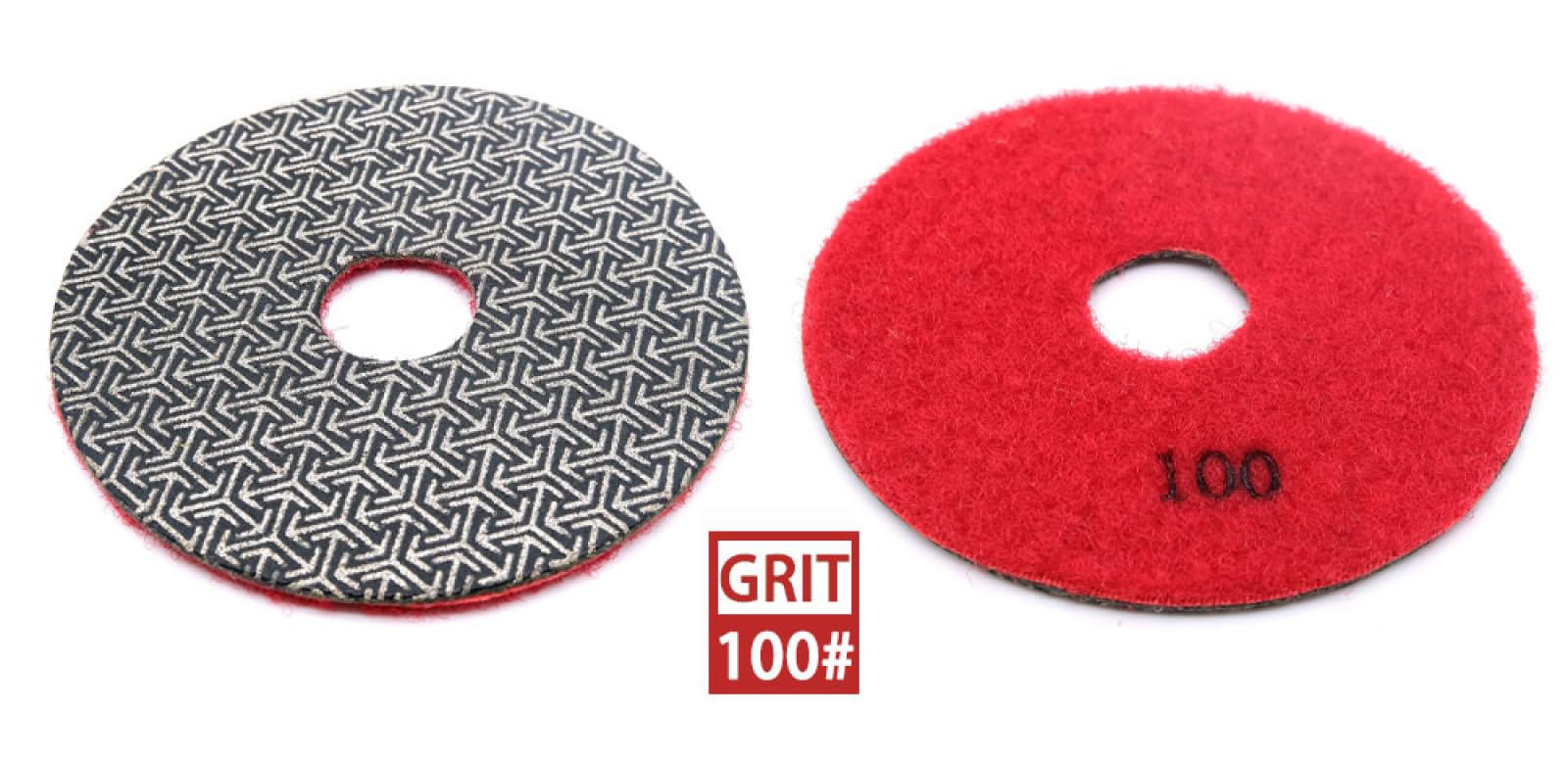 Almohadillas pulidoras de diamante, Juego de 4 discos de lijado flexibles de 3" con almohadillas de pulido de diamante galvanizado de 80 mm for granito, mármol y cerámica