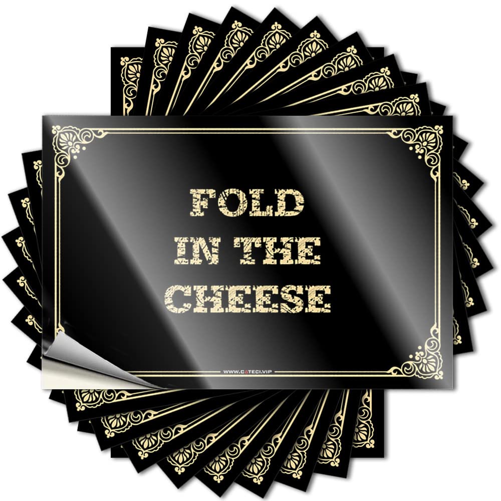Decal Fuzzy Vinyl Wall Quote Decal Helmet Fold in The Cheese - No Residue Decals for Essentials(12X18CM)