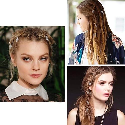 Miniatura 4 de 120 piezas de anillos de joyería para el cabello, accesorios de aluminio dorado y plateado, accesorios para el cabello, trenzas para el cabello,